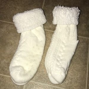 White fuzzy socks